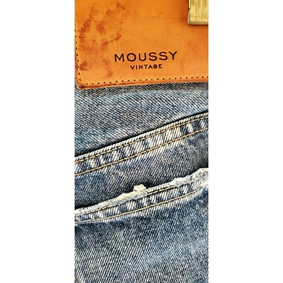 Moussy Vintage Women's Distressed Raw Hem Button Fly Mini Skirt Waist 26 - Picture 4 of 5